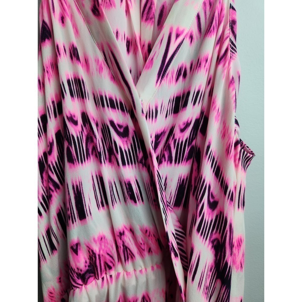 Parker Kita Graphic Racerback Dress, Pop Pink Cosmos sz S silk light wear beach - Picture 5 of 14